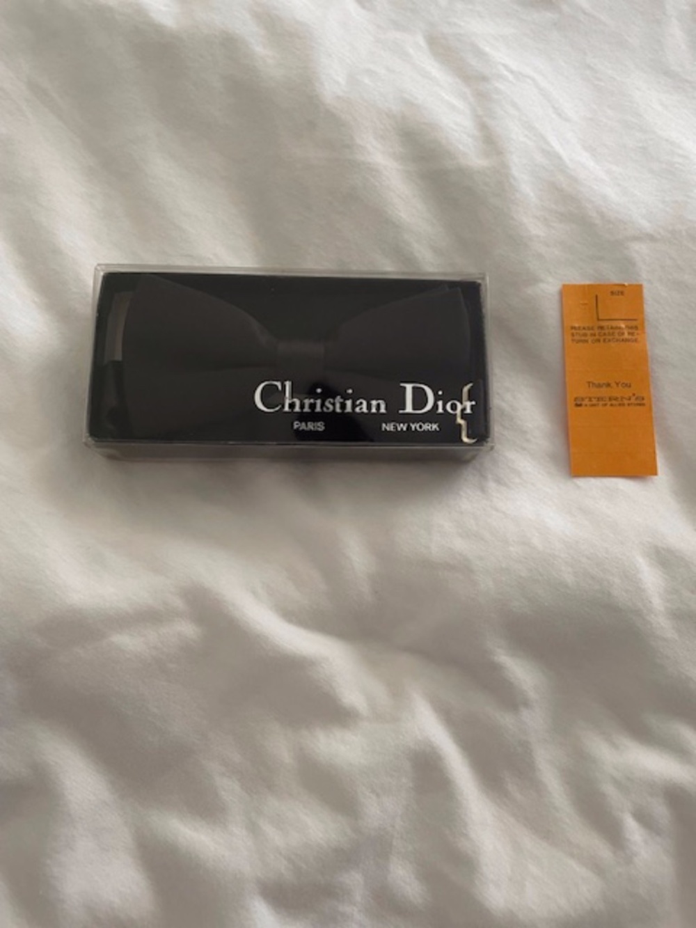 Vintage Christian Dior Monsieur    NIB   NOS   100% Silk    Tuxedo Bow Tie  Tag